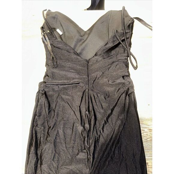 La Femme - 30072 Spaghetti Strap High Slit Gown. Size 10. Black. NWOT. 14 - Picture 5 of 8